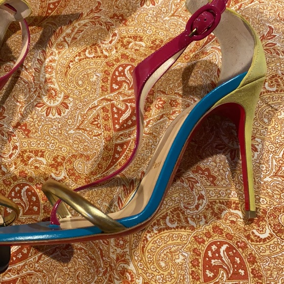 Christian Louboutin / tricolor Athena Alta 100 Heels 38.5 - Picture 7 of 11